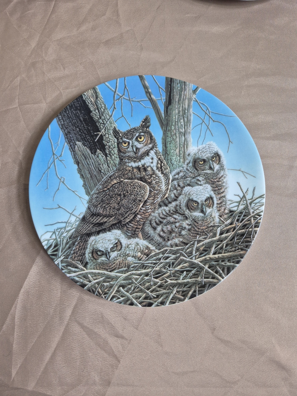 Vintage Edwin M. Knowles "The Great Horned Owl" Limited Edition Collector Plate